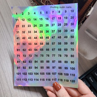 Miếng dán số thứ tự 7 màu (01-240)