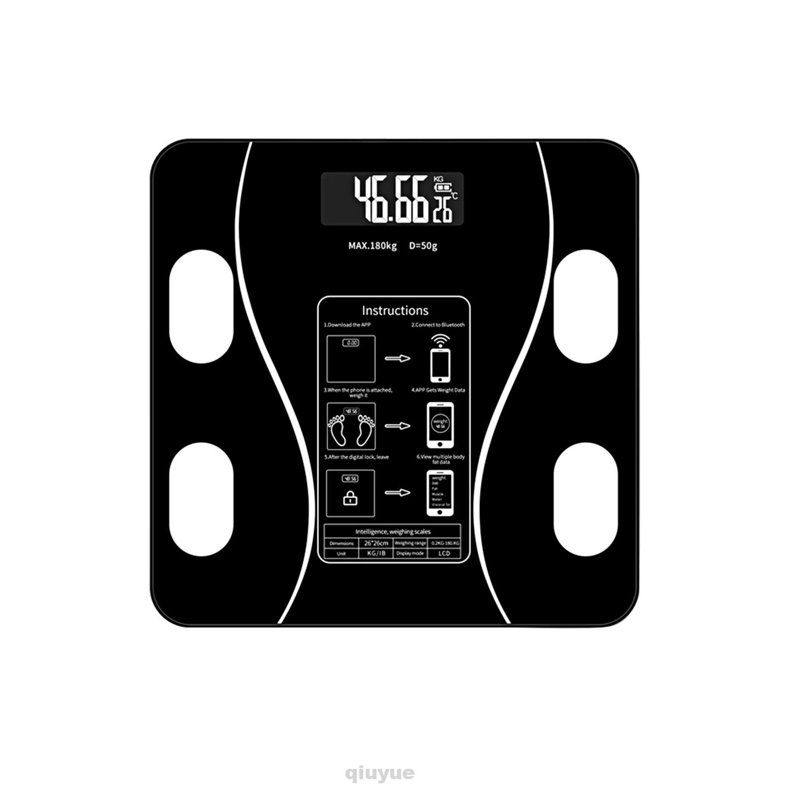 Digital LCD Display Wireless Smart Cellphone With App Composition Analyzer Bluetooth Weight Scale