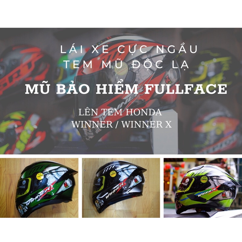 (CHÍNH HÃNG) Mũ bảo hiểm ROYAL M138 tem Winner/WinnerX