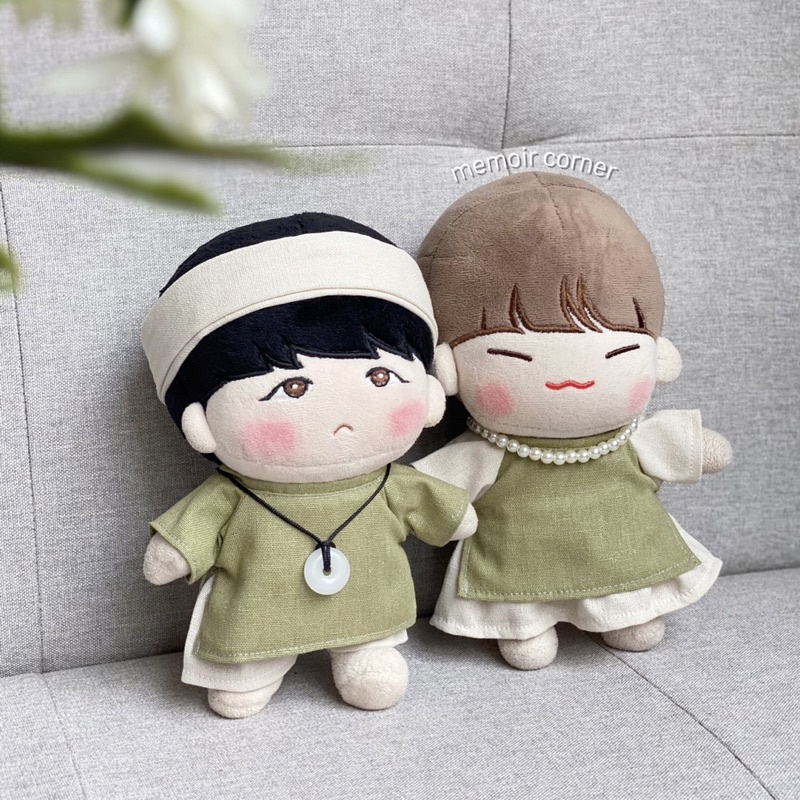 Outfit Doll 10cm 15cm 20cm - Áo dài Bánh dẻo Cốm