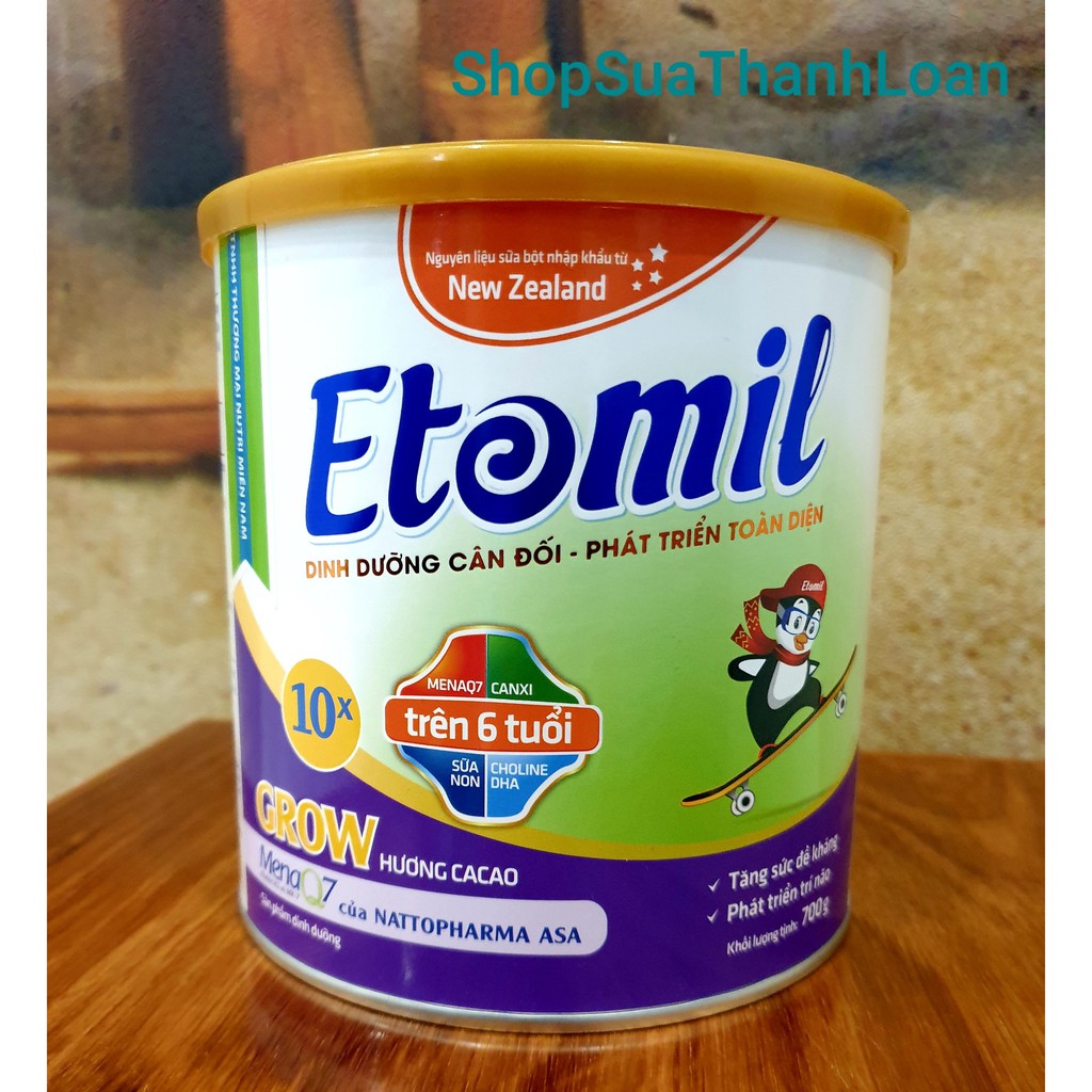 [HSD T12-2022] Sữa Etomil 10x Grow - Hộp 700gr