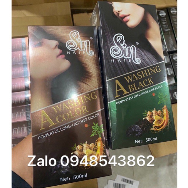 Dầu Gội Thảo Dược Phủ Tóc Bạc Nhân Sâm Sin Hair 500ml hàng chuẩn cty 100%