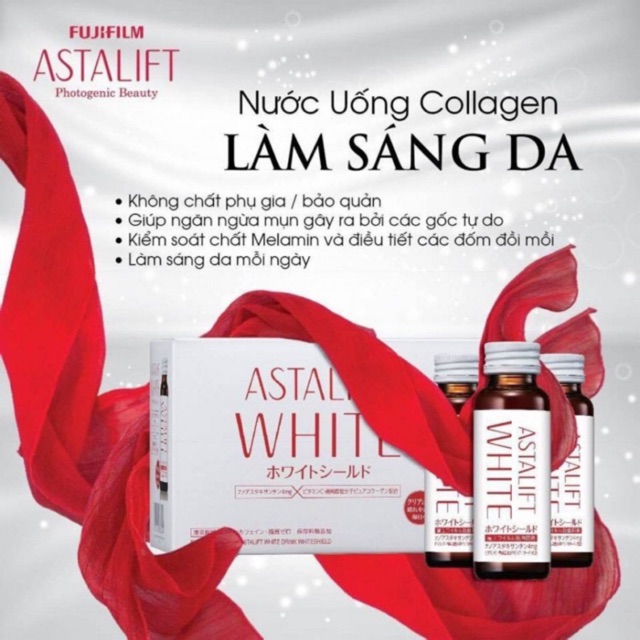 COLLAGEN LÀM SÁNG DA ASTALIFT WHITE hộp 10 lọ x30ml