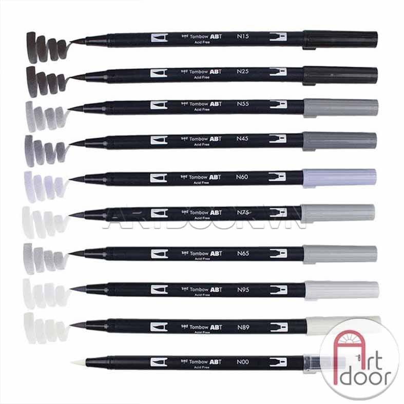 [ARTDOOR] Bút màu TOMBOW ABT Dual Brush gam Xám (từ N00~N95)