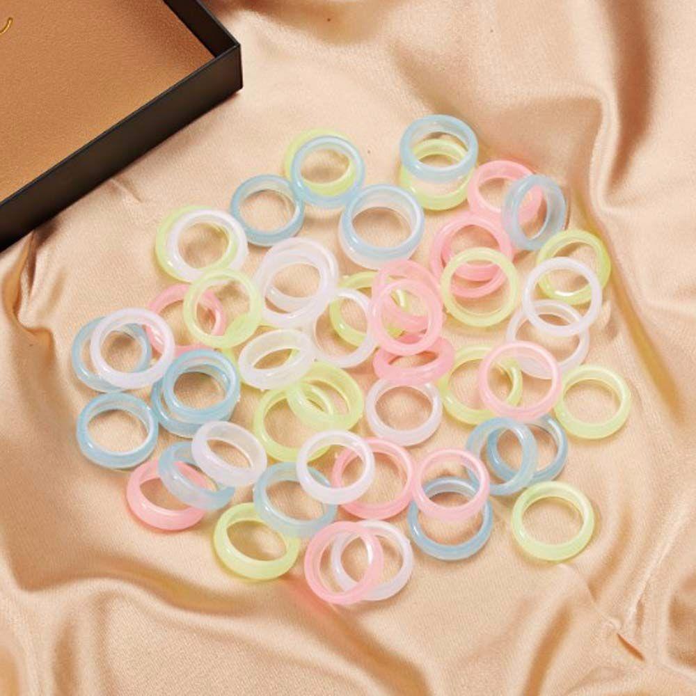 Bộ 10 Nhẫn Phát Sáng Độc Đáo Làm Quà Tặng|Nhẫn Acrylic Hàn Quốc Màu Sắc Dạ Quang