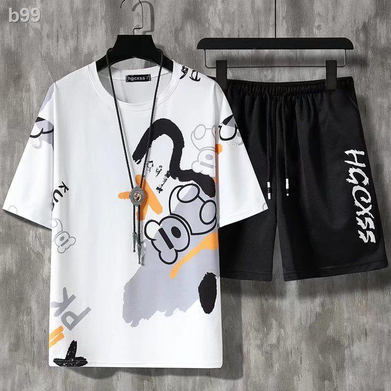 ✹☃☃Bộ đồ mùa hè 2022 mới áo khoác đẹp trai hợp thời trang Phiên bản Hàn Quốc của nam sinh và thanh thiếu niên quần thể t