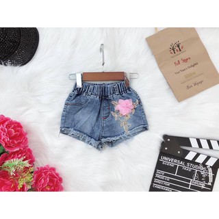 Quần đùi jean bé gái , quần đùi bò xuất khẩu cao cấp cho bé gái 8-24kg