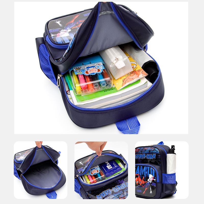 YA ZHOU LONG Balo Đi Học Cỡ Lớn Chống Thấm Nước Họa Tiết Hoạt Hình Cho Bé 3-8 Tuổi 14 Inch