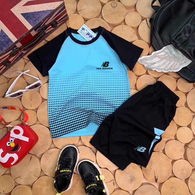 Bộ bé trai phong cách thể thao vải cotton 100% NB