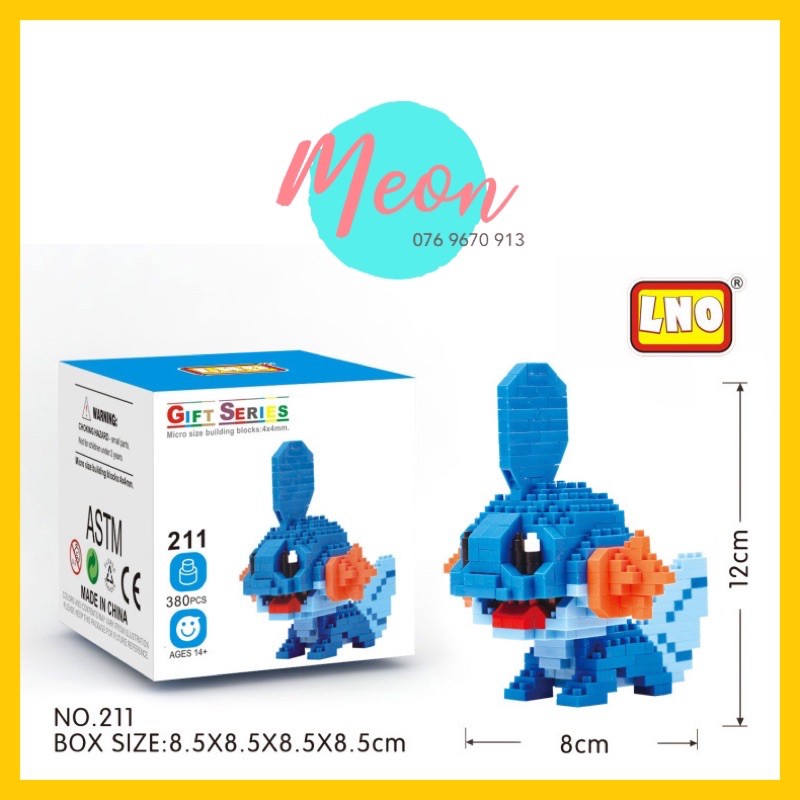Mini Block | Đồ chơi xếp hình lego | - Mudkip (pokemon) -  221 pcs