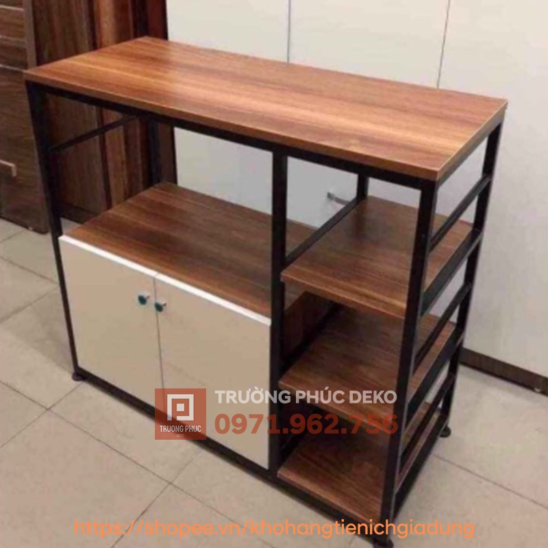 Kệ để đồ nhà bếp khung sắt tĩnh điện Trường Phúc DEKO giúp kê lò vi sóng, nồi cơm điện, vật dụng nhà bếp