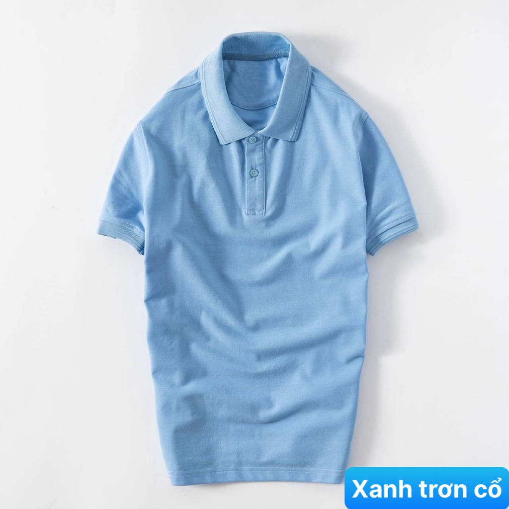 Áo thun nam polo cổ trụ màu đen chất vải cotton dày dặn co giãn tay ngắn, phông nam đẹp Hado19 nhiều mẫu
