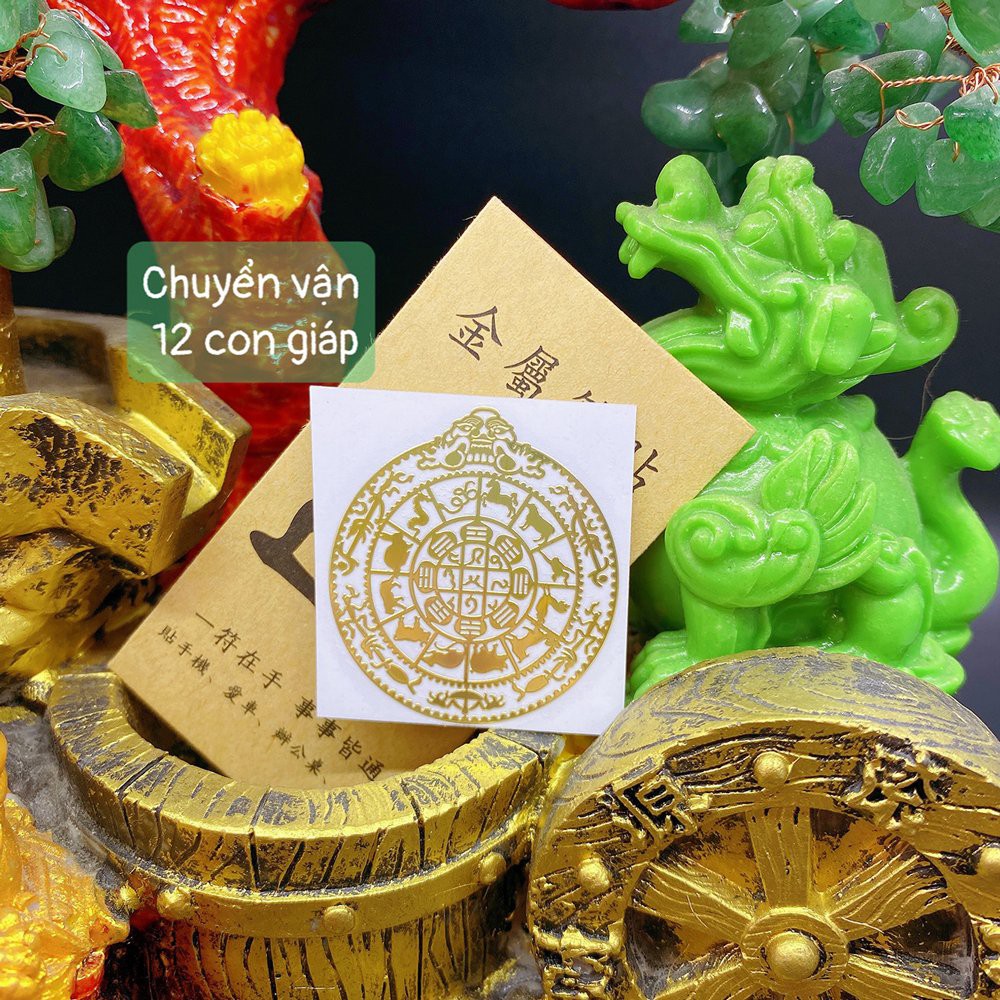 Miếng dán chuyển vận 12 con giáp linh phù linh phù dán điện thoại, máy tính bảng, máy tính ...