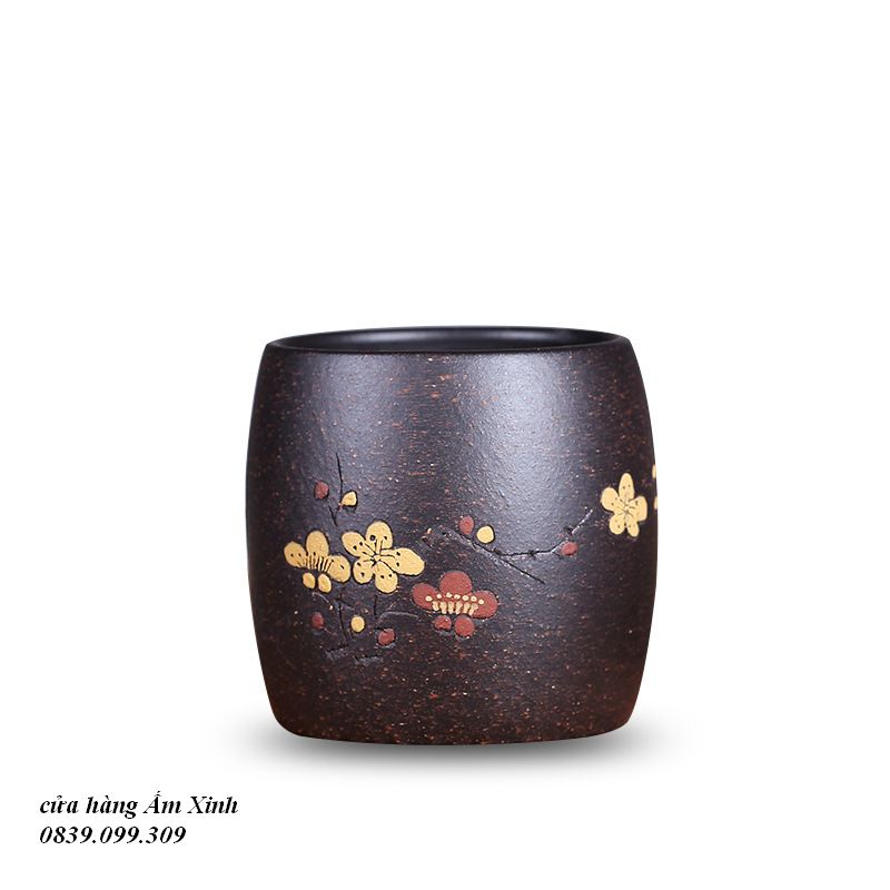 Chén Tử Sa Nghi Hưng Mai Hoa 120 ml (Hắc Kim Sa)