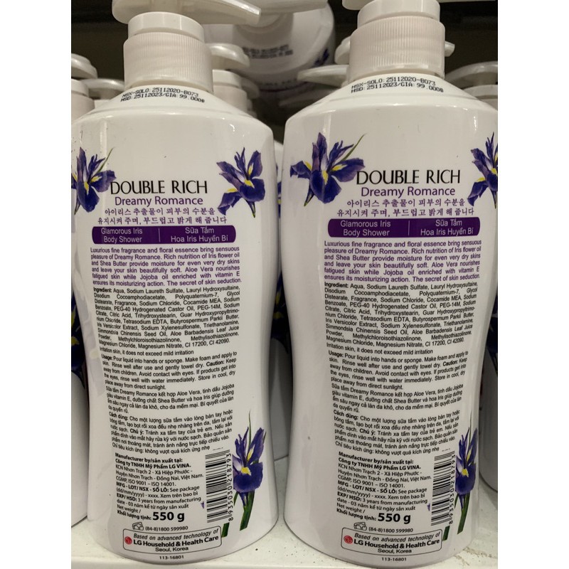 Sữa tắm Double Rich hương hoa Iris 550g