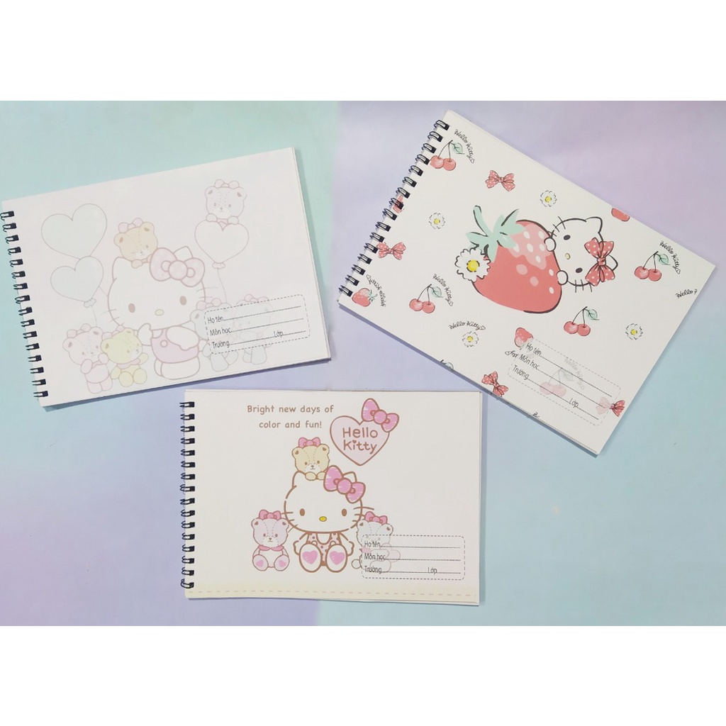Vở vẽ kitty lò xo A4 VV4I18  kaws 20 tờ thần tượng kpop hoạt hình cute dễ thương