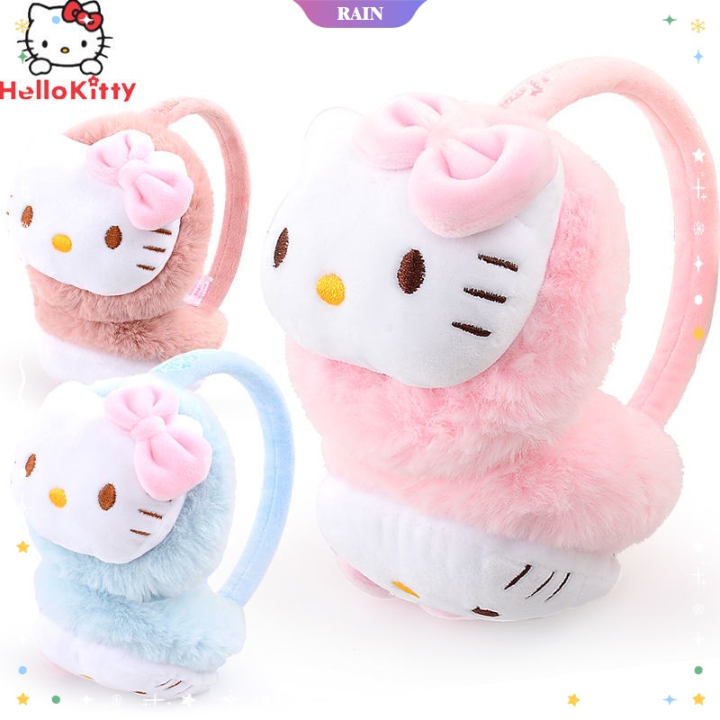 SANRIO Chụp Tai Giữ Ấm Hình Mèo Hello Kitty Dễ Thương Cho Bé