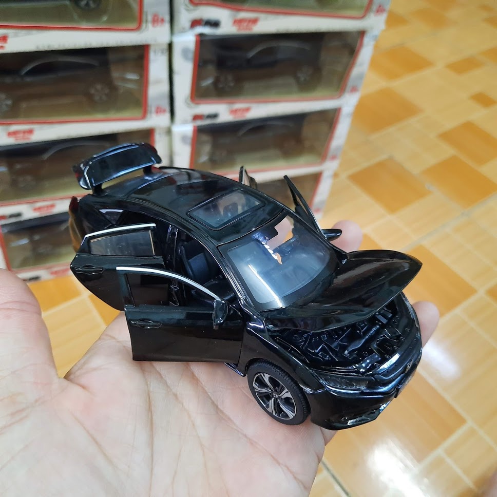 Mô hình xe ô tô Honda Civic mẫu mới tỉ lệ 1:32 bằng kim loại có âm thanh và đèn mở các cửa xe đồ chơi trẻ em