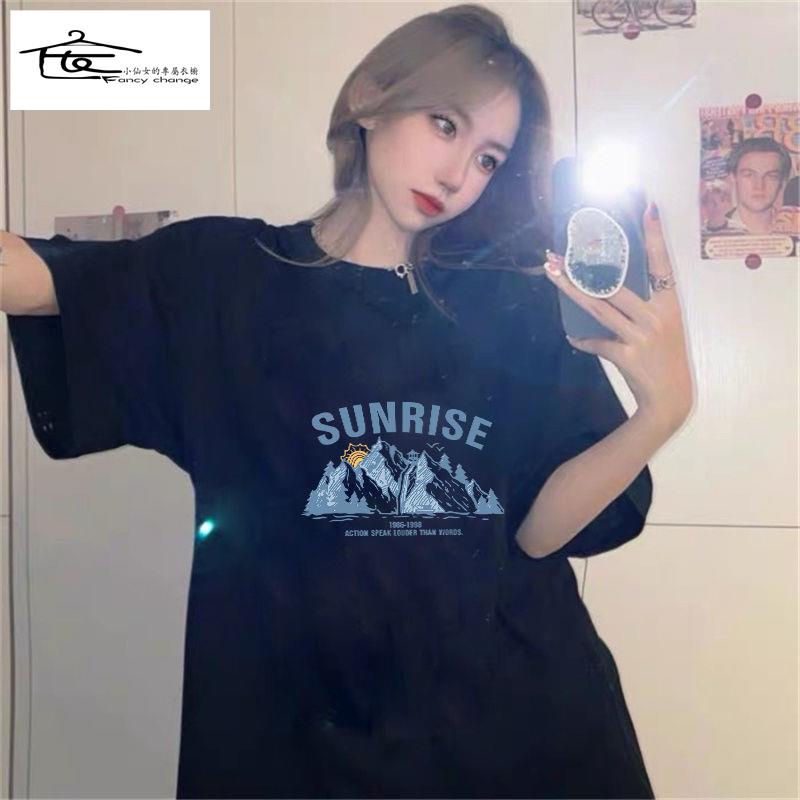 Áo Thun Cotton Tay Ngắn Màu Đen Trơn Phong Cách Hàn Quốc Cho Nữ