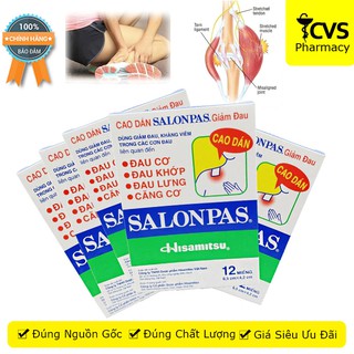Cao dán Salonpas Hisamitsu giảm đau (Hộp 12 miếng) - cvspharmacy