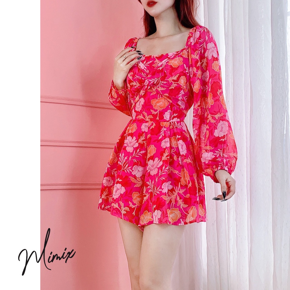 Jumpsuit họa tiết hoa xoắn ngực MIMIX BT5190