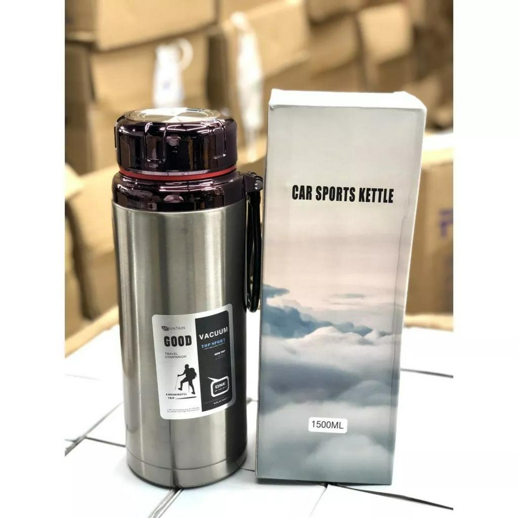 Bình Giữ Nhiệt Nóng Lạnh Lõi Inox Nắp Titan Có Quai Silicon Dung Tích 1200ml -1500ml Cao Cấp