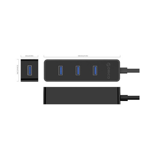 Bộ chia USB Hub 4 cổng USB 3.0 ORICO W5PH4-U3-BK - Hàng chính hãng