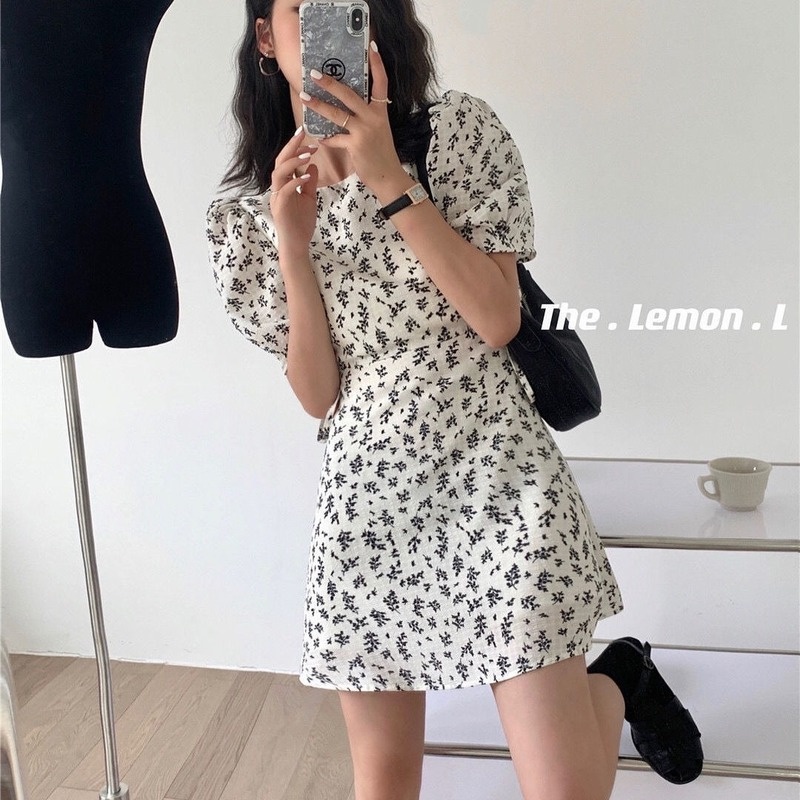 Đầm Thiết Kế Chiết Eo Mỏng In Họa Tiết Hoa Phong Cách Retro Pháp Thời Trang Mùa Hè Cho Nữ
