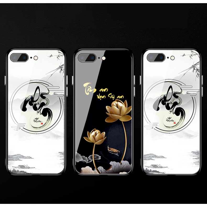 Ốp điện thoại ip 6 6s 7 8 plus xr x xsmax  11 12 13 promax tráng gương in chữ thư pháp Nhẫn