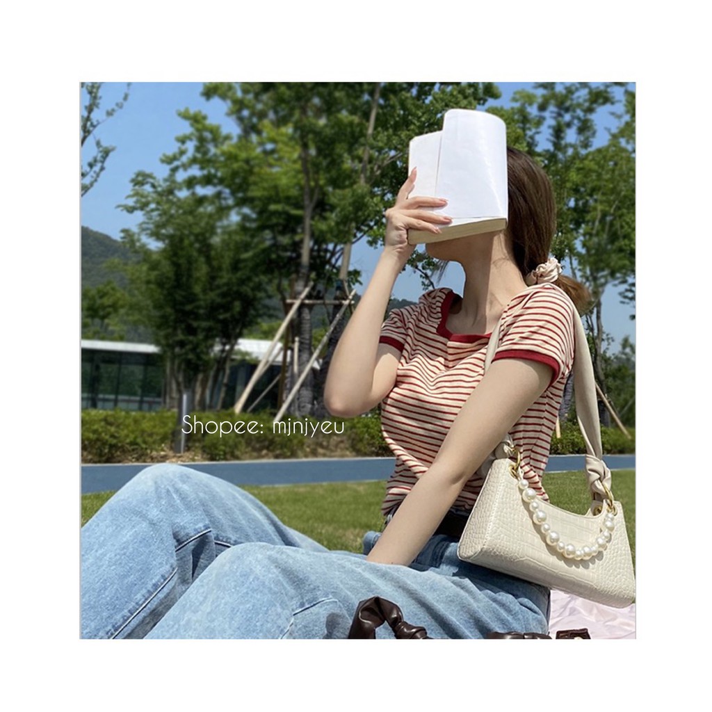 Túi kẹp nách Da Rắn Dây Xích Ngọc độc đáo chất da cao cấp siêu trend 2020