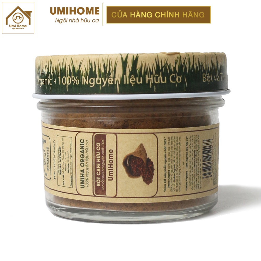 Bột Cafe trắng da hữu cơ UMIHOME nguyên chất 135g - Mặt nạ dưỡng sáng da, tắm trắng body hiệu quả
