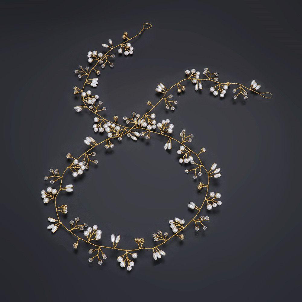 Băng Đô Cài Tóc Đính Đá Lãng Mạn Cho Cô Dâu