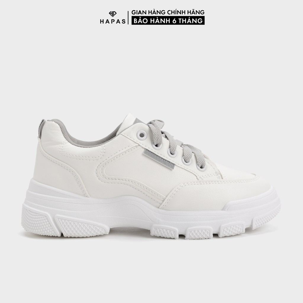 Giày Thể Thao Nữ Sneaker Trơn Dây Xám Nâng Đế 3cm Giá Rẻ HAPAS - GSK248 | BigBuy360 - bigbuy360.vn