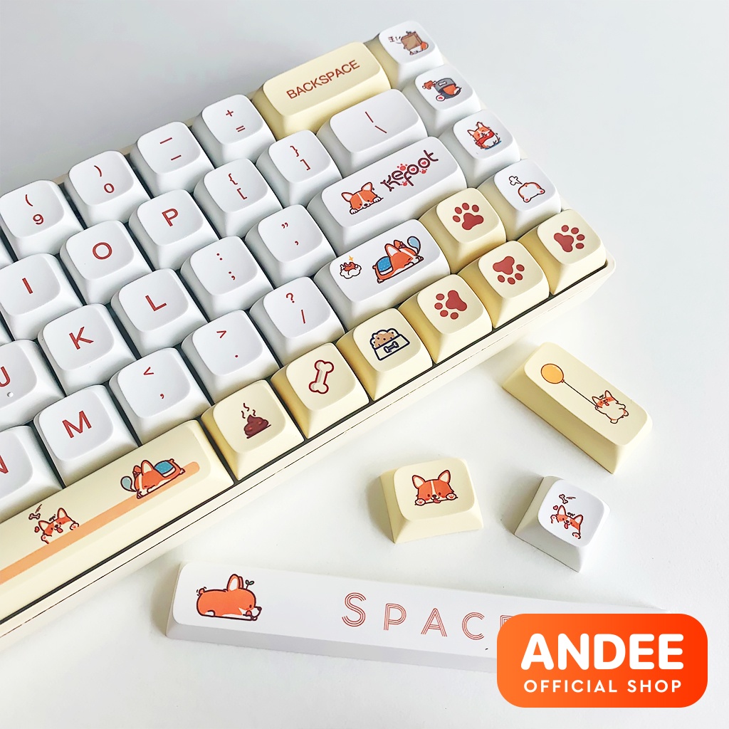 Keycap nút bàn phím XDA Ice Mint - Corgi 9mm PBT nhiều màu dễ thương cho bàn phím cơ