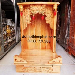 Bàn thờ thần tài ông địa gỗ xoan ngang 40 cm hàng đẹp