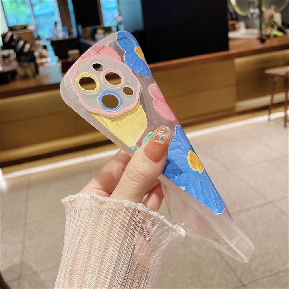 Ốp Điện Thoại TPU Mềm Trong Suốt Siêu Mỏng In Họa Tiết Tranh Sơn Dầu Cho iPhone 13Pro Max