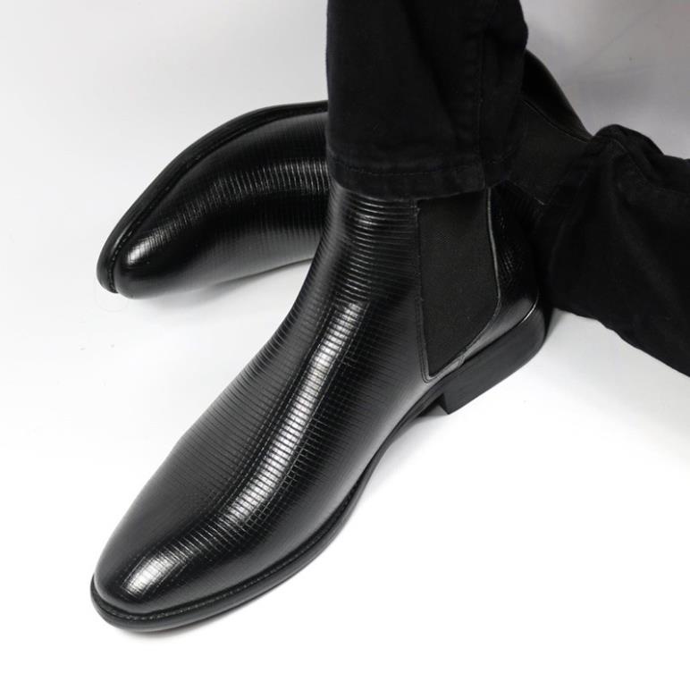 Chelsea Boots da bò dập vân SDI