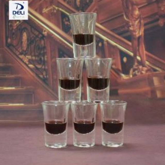 Bộ 6 ly uống rượu shot thủy tinh