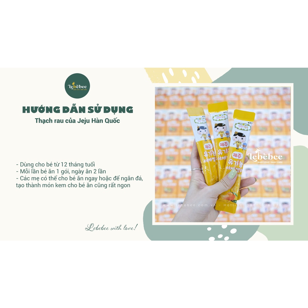 Thạch rau quả hữu cơ JEJU Hàn Quốc cho bé (hộp 10 gói) - 200g