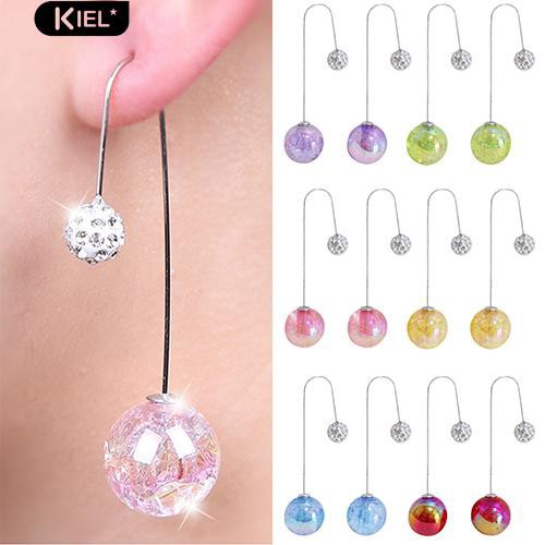 Bông tai kiểu móc chữ U hình dáng quả bóng 2 đầu độc đáo