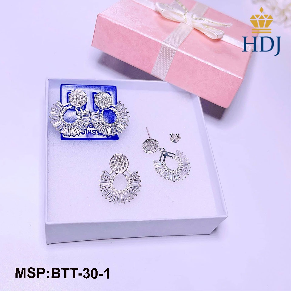 Bông tai bạc nữ hình quạt đẹp trang sức HDJ mã BTT-30-1