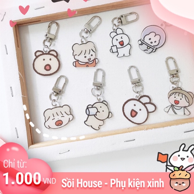 Móc Khóa KeyChain Cài Airpods,Chìa Khoá Hình Bé Gái Phụ Kiện Cute