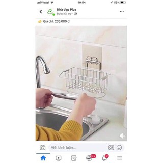 Giá để giẻ rửa bát inox 304 có khay hứng nước tiện dụng 4.9