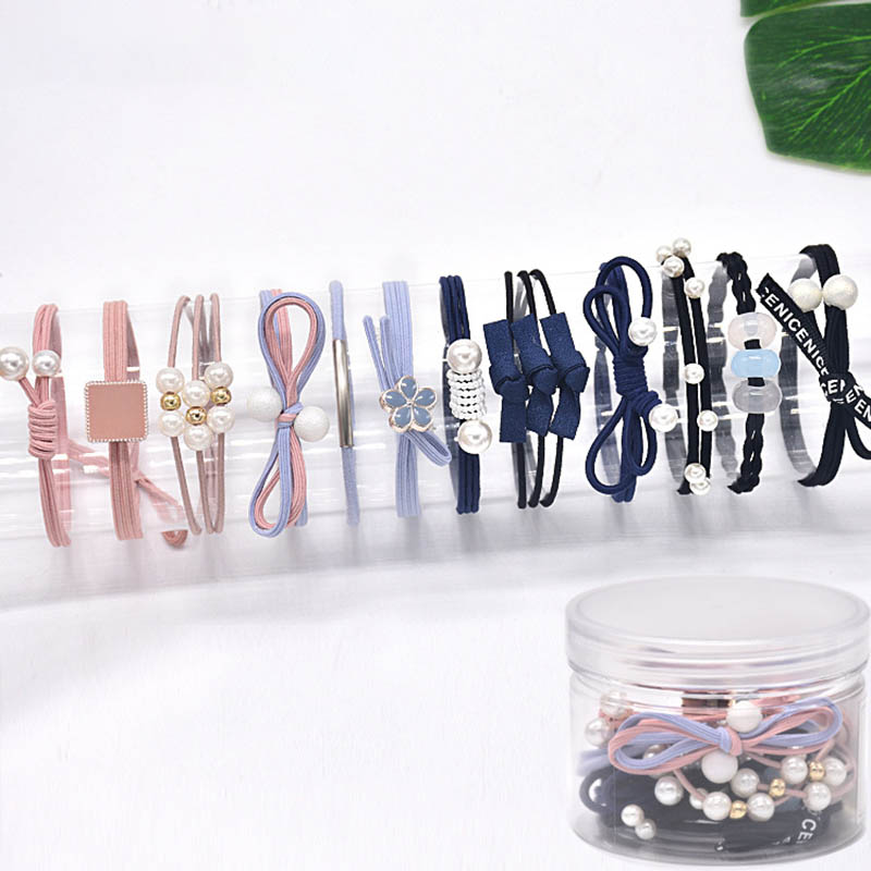 Set 12 dây buộc tóc đơn giản thời trang nữ tính