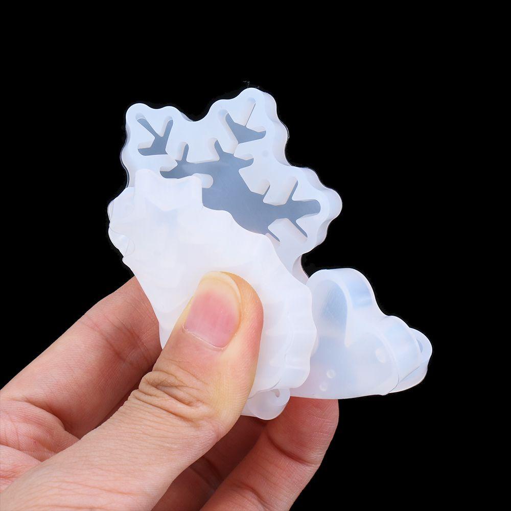 Khuôn Làm Móc Khóa Bằng Đất Sét Resin Hình Nhân Vật Gingerbread Man Hoa Tuyết Giáng Sinh