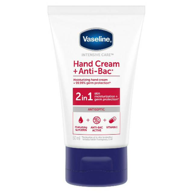 (hàng Mới Về) Kem Dưỡng Da Tay Vaseline + Kem Chống Vi Khuẩn 50ml