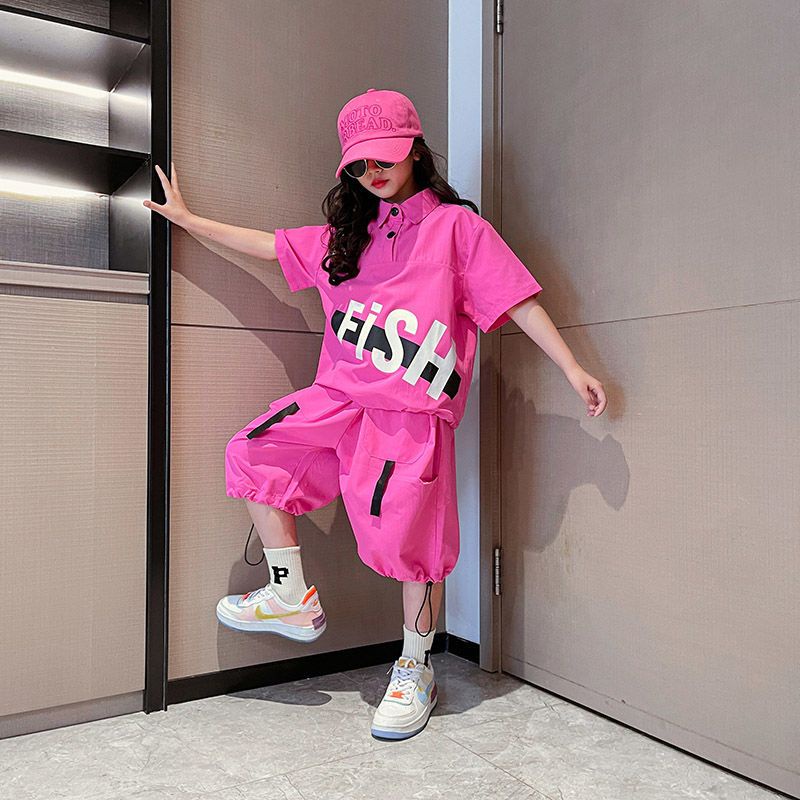 Set Áo Thun Ngắn Tay Form Rộng Và Quần Dài Phong Cách Hip Hop Hàn Quốc