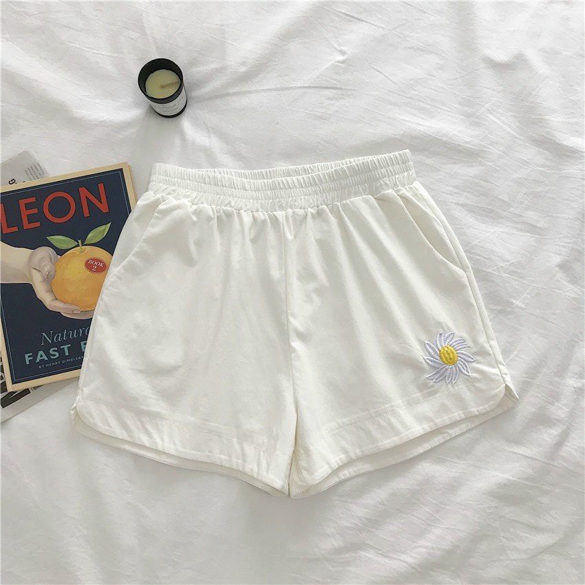 Quần đùi thun nữ thể thao siêu hot in hình hoa cúc xinh -t28-30-cúc
