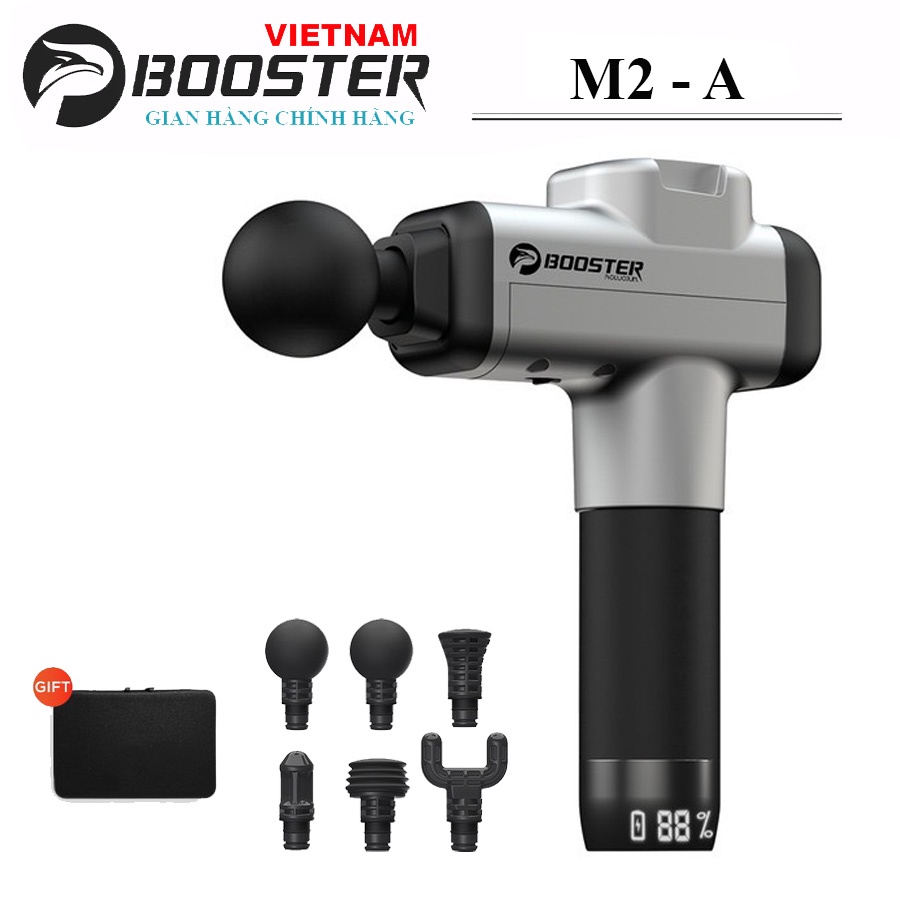 Máy Massage Gun Cầm Tay BOOSTER M2 - A Công Suất 120W, 6 Đầu Massage, 4 Tốc Độ - Hàng Chính Hãng