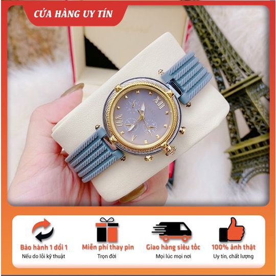 Đồng Hồ Thời Trang Cao Cấp, Đồng Hồ Nữ Đeo Tay VERSACE dây cao su silicon viền kim loại chống nước